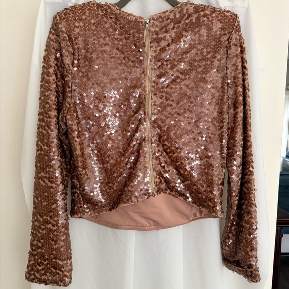 Astr the label Rose Gold Sequin Blouse size L - Picture 5 of 5